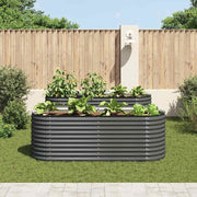 Vidaxl plantenbak verhoogd 240x80x81 cm gegalvaniseerd staal grijs - afbeelding 3