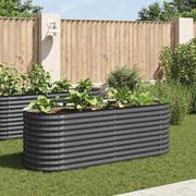 Vidaxl plantenbak verhoogd 240x80x81 cm gegalvaniseerd staal grijs - afbeelding 1