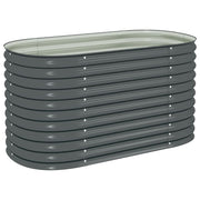 Vidaxl plantenbak verhoogd 160x80x81 cm gegalvaniseerd staal grijs - afbeelding 2