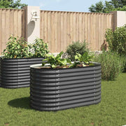 Vidaxl plantenbak verhoogd 160x80x81 cm gegalvaniseerd staal grijs - afbeelding 1