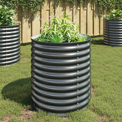 Vidaxl plantenbak verhoogd 80x80x81 cm gegalvaniseerd staal grijs