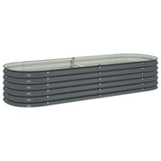Vidaxl plantenbak verhoogd 240x80x44 cm gegalvaniseerd staal grijs - afbeelding 2