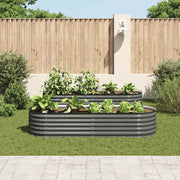 Vidaxl plantenbak verhoogd 240x80x44 cm gegalvaniseerd staal grijs - afbeelding 3