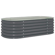 Vidaxl plantenbak verhoogd 160x80x44 cm gegalvaniseerd staal grijs - afbeelding 2