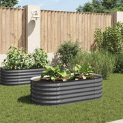 Vidaxl plantenbak verhoogd 160x80x44 cm gegalvaniseerd staal grijs - afbeelding 1