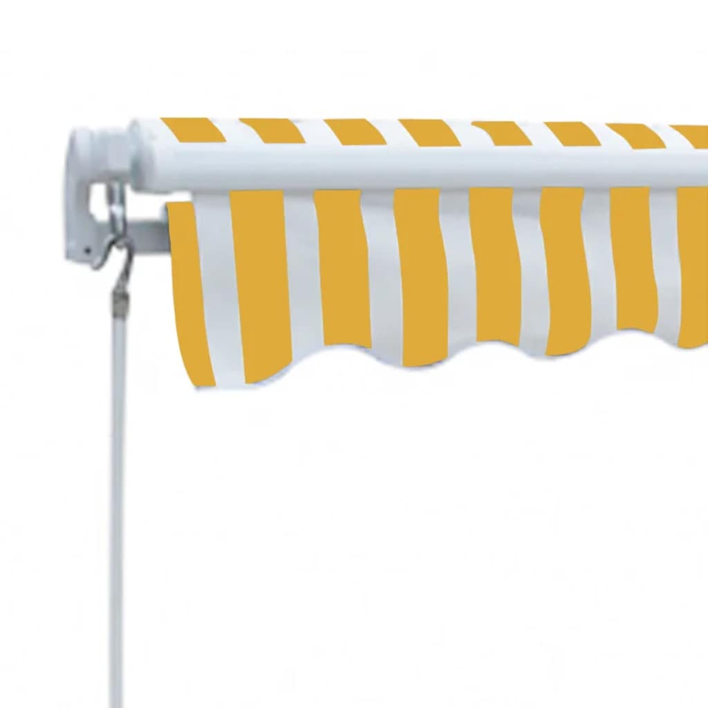 Vidaxl luifel handmatig uittrekbaar 300 cm geel wit