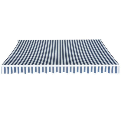 Vidaxl luifel handmatig uittrekbaar 350 cm blauw wit