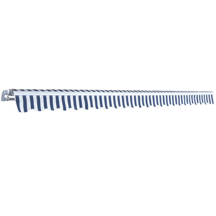 VidaXL Luifel handmatig uittrekbaar 500 cm blauw wit