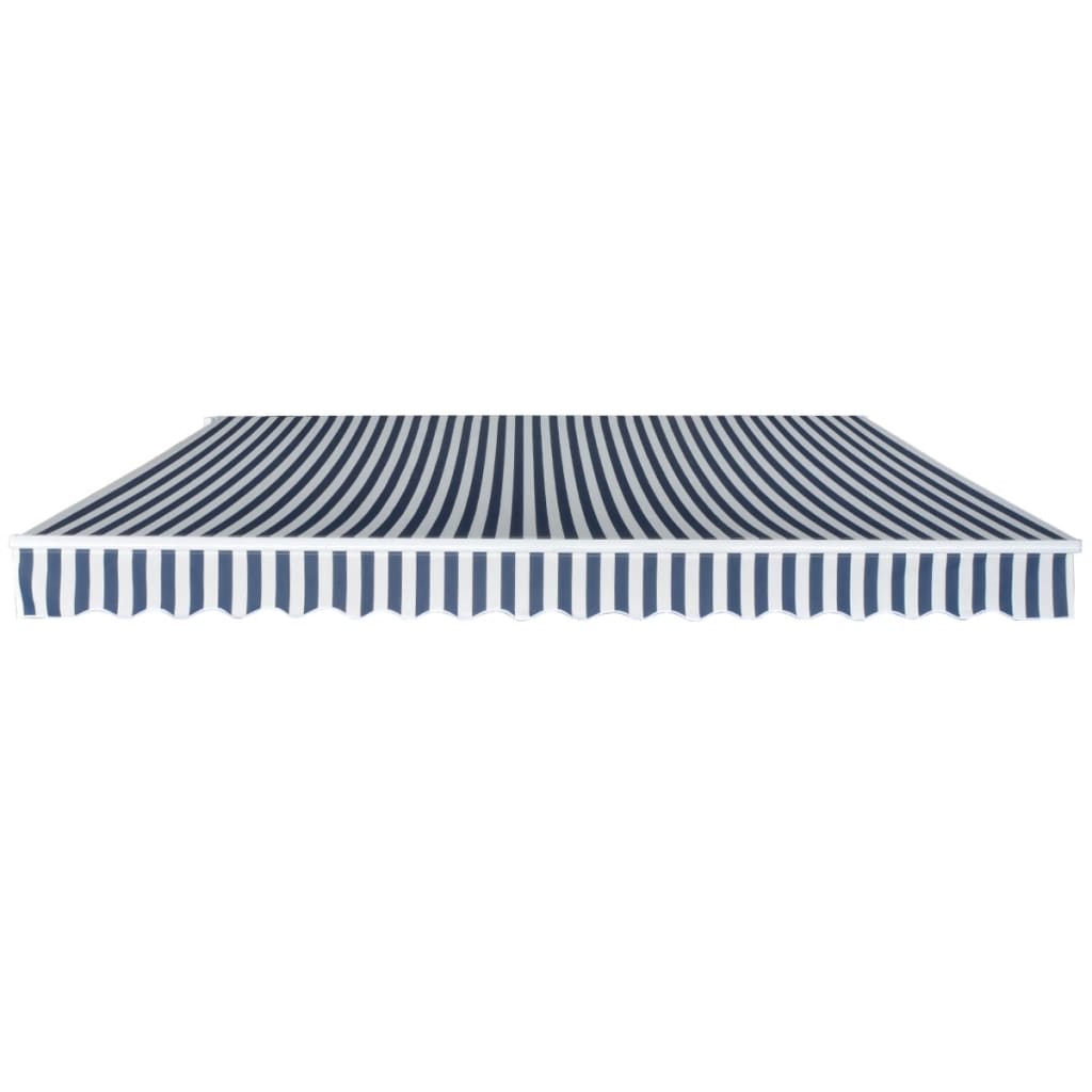 Vidaxl luifel handmatig uittrekbaar 400 cm blauw wit