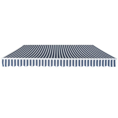 Vidaxl luifel handmatig uittrekbaar 400 cm blauw wit