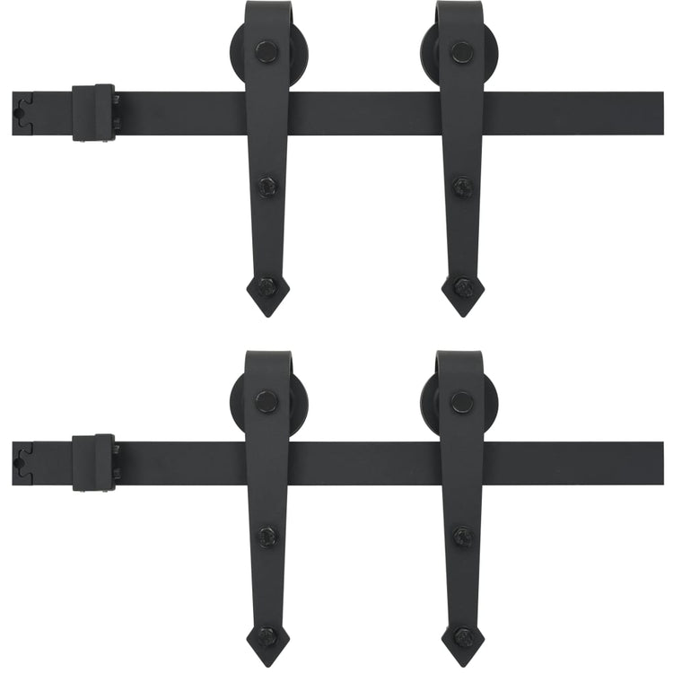 Vidaxl onderdelenset voor schuifdeur 2x183 cm staal zwart