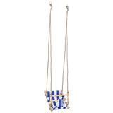 Vidaxl babyschommel met veiligheidsgordel katoen hout blauw - afbeelding 2