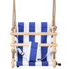 Vidaxl babyschommel met veiligheidsgordel katoen hout blauw