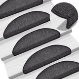 Vidaxl trapmatten 15 st 56x17x3 cm antraciet halfrond - afbeelding 1