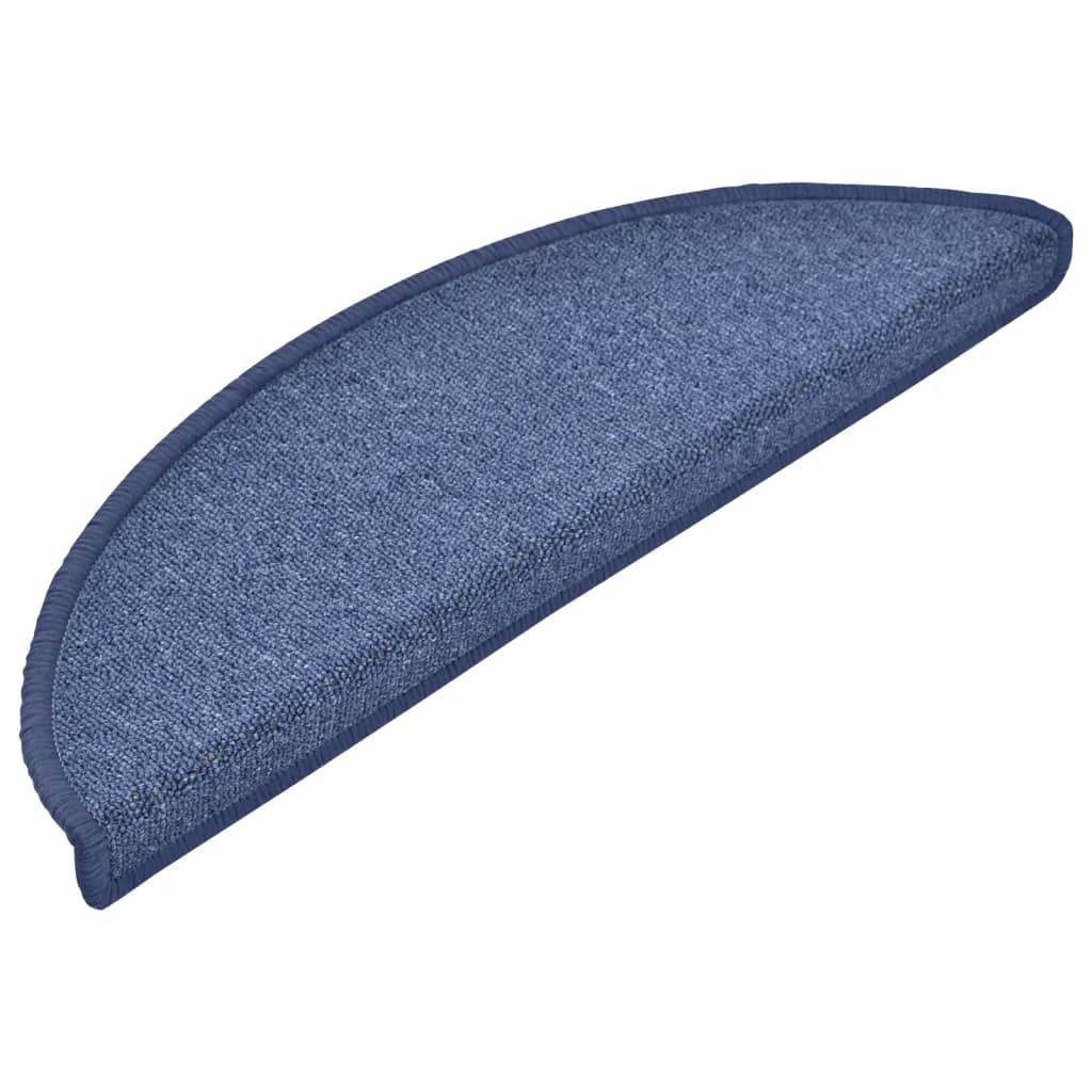 Vidaxl trapmatten 15 st 56x17x3 cm blauw halfrond
