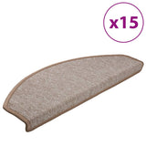 Vidaxl trapmatten 15 st 65x24x4 cm lichtbruin halfrond groot - afbeelding 2