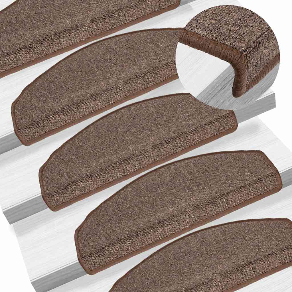 Vidaxl trapmatten 15 st 65x24x4 cm koffiebruin halfrond groot