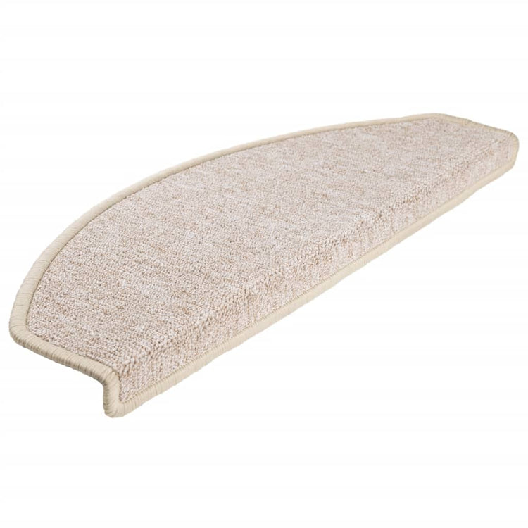 Vidaxl trapmatten 15 st 65x24x4 cm taupe halfrond groot