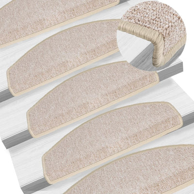 Vidaxl trapmatten 15 st 65x24x4 cm taupe halfrond groot