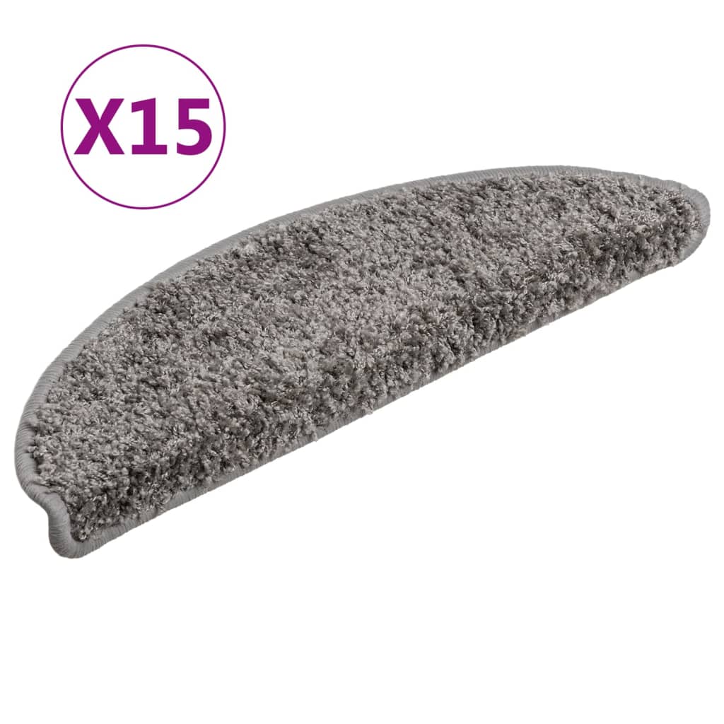VidaXL Trapmatten 15 st 56x17x3 cm grijs