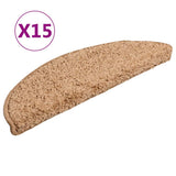 Vidaxl trapmatten 15 st 56x17x3 cm beige halfrond - afbeelding 2