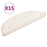 Vidaxl trapmatten 15 st 56x17x3 cm wit halfrond - afbeelding 2
