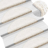 Vidaxl trapmatten 15 st 56x17x3 cm wit halfrond - afbeelding 1