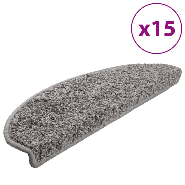 VidaXL Trapmatten 15 st 65x21x4 cm grijs