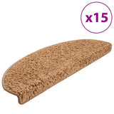 Vidaxl trapmatten 15 st 65x21x4 cm beige halfrond groot - afbeelding 2