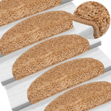 Vidaxl trapmatten 15 st 65x21x4 cm beige halfrond groot - afbeelding 1