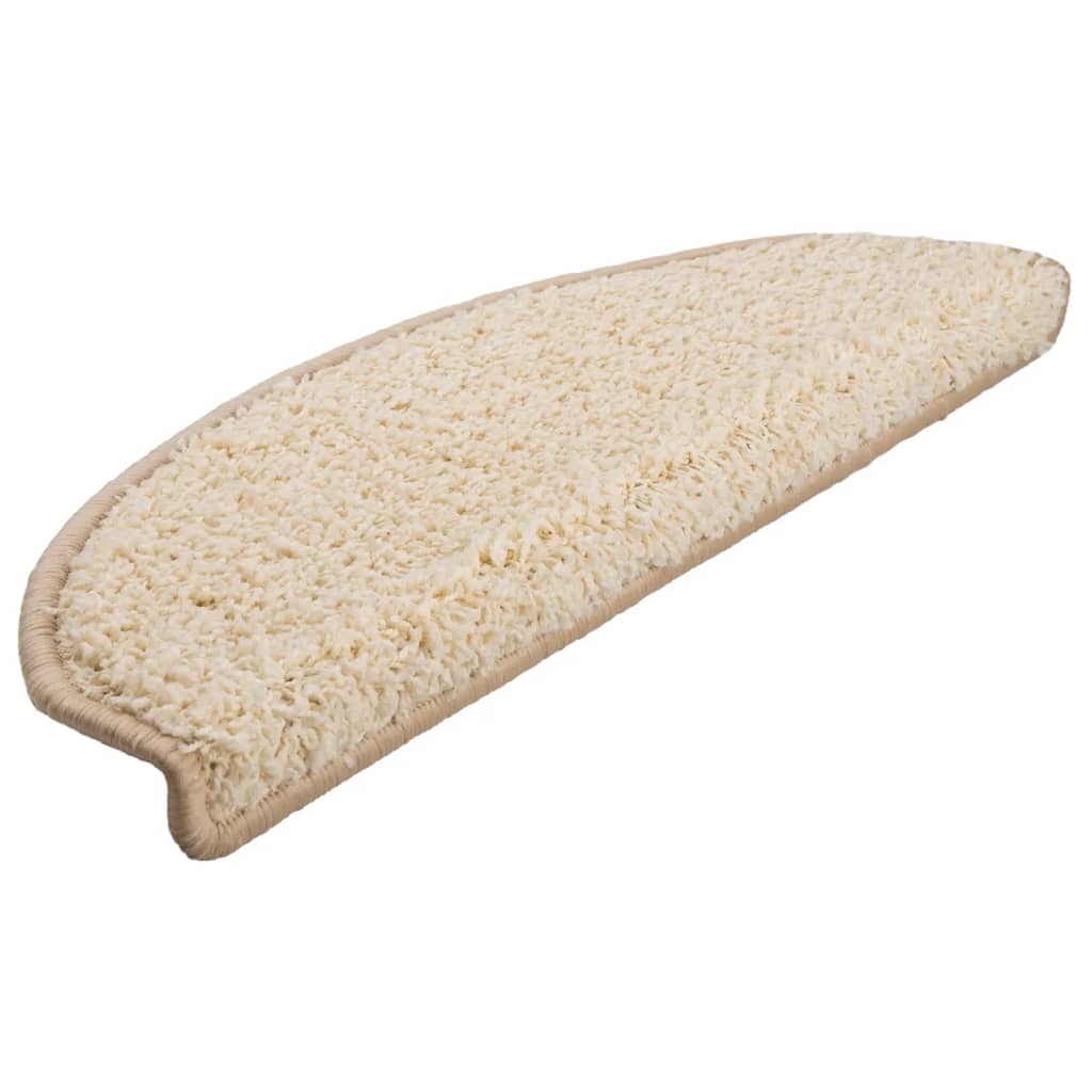 Vidaxl trapmatten 15 st 65x21x4 cm crème halfrond groot