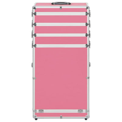 Vidaxl make-up trolley aluminium roze