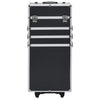 Vidaxl make-up trolley aluminium zwart