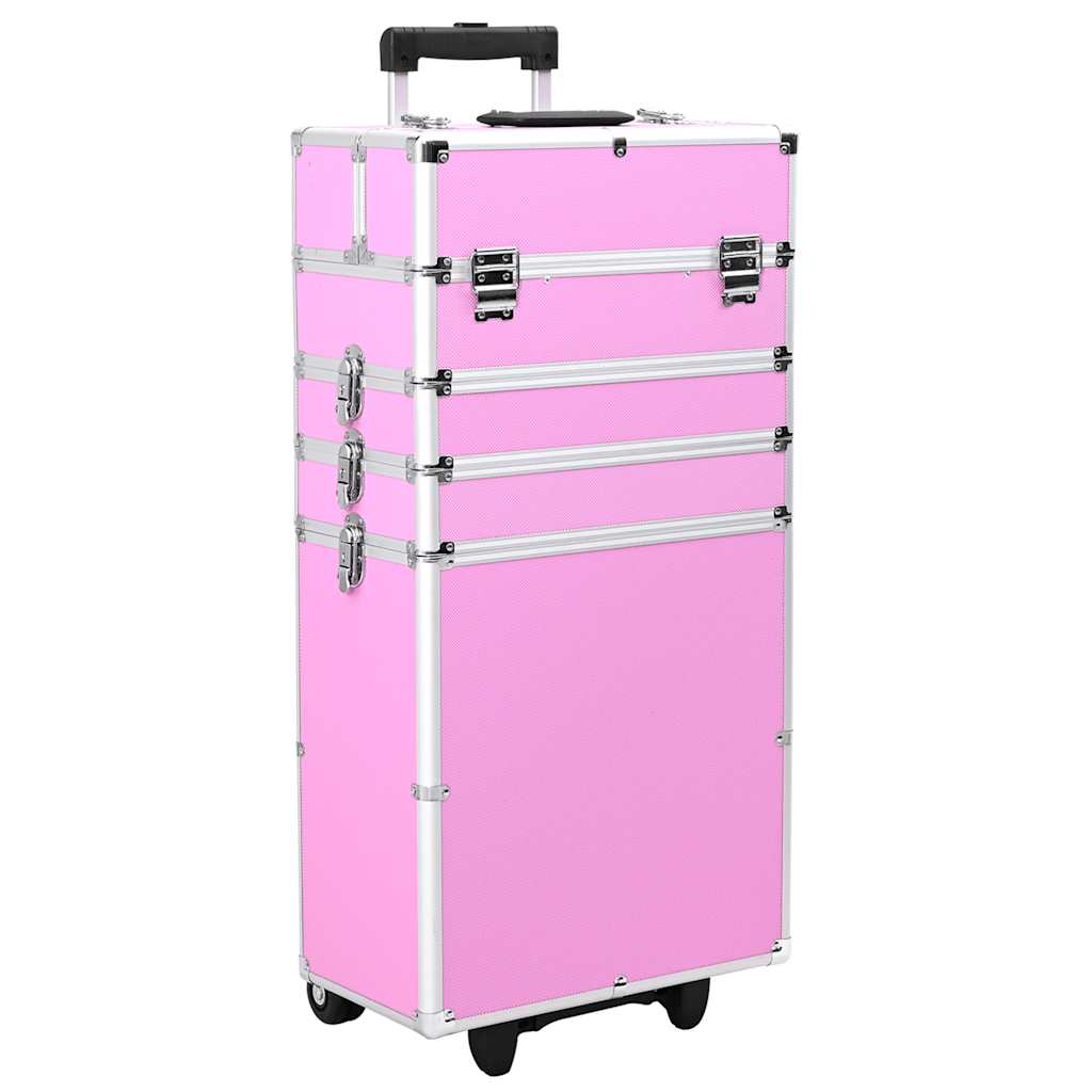 Vidaxl make-up trolley aluminium roze