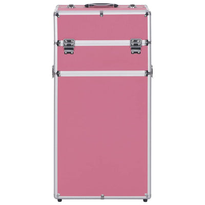 Vidaxl make-up trolley aluminium roze