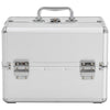Vidaxl make-up koffer 22x30x21 cm aluminium zilverkleurig