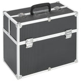 Vidaxl make-up koffer 38x23x34 cm aluminium zwart - afbeelding 1