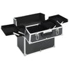 Vidaxl make-up koffer 38x23x34 cm aluminium zwart