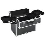 Vidaxl make-up koffer 38x23x34 cm aluminium zwart - afbeelding 2