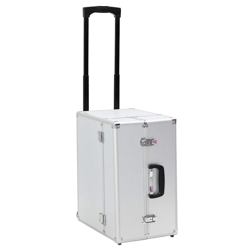 Vidaxl pilotentrolley 47x39x27 cm aluminium zilverkleurig