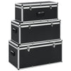 Vidaxl opbergkoffers 3 st aluminium zwart