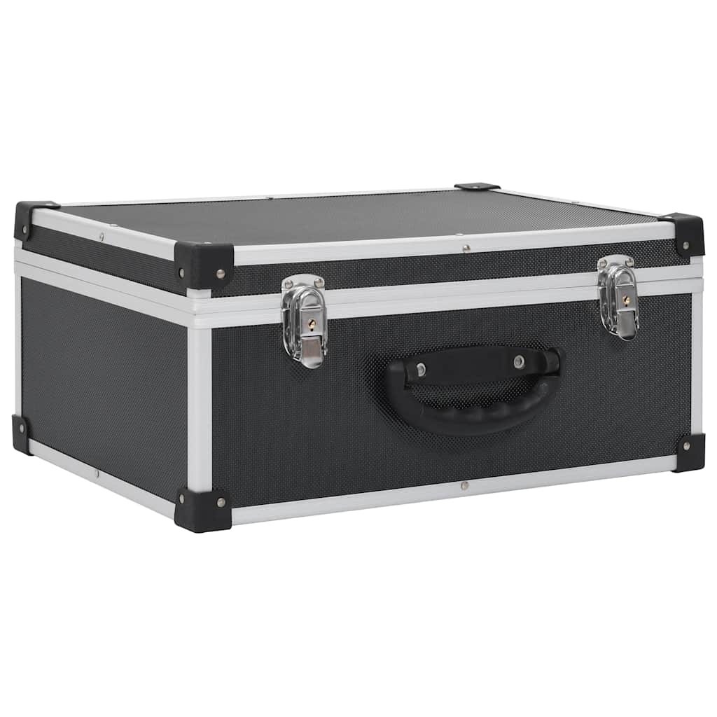Vidaxl cd-koffer voor 60 cd's aluminium abs zwart