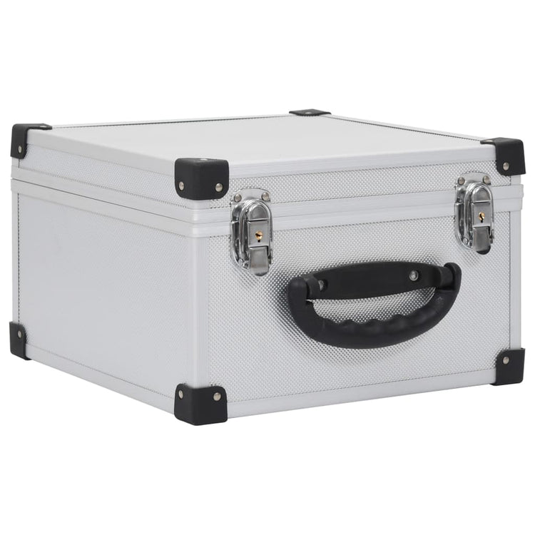 Vidaxl cd-koffer voor 40 cd's aluminium abs zilverkleurig