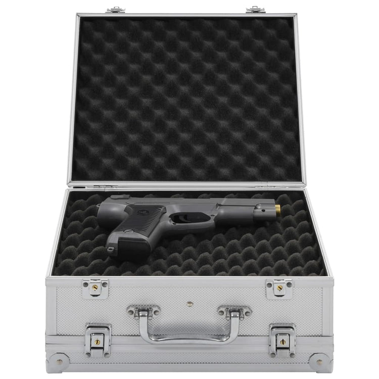 Vidaxl wapenkoffer aluminium abs zilverkleurig
