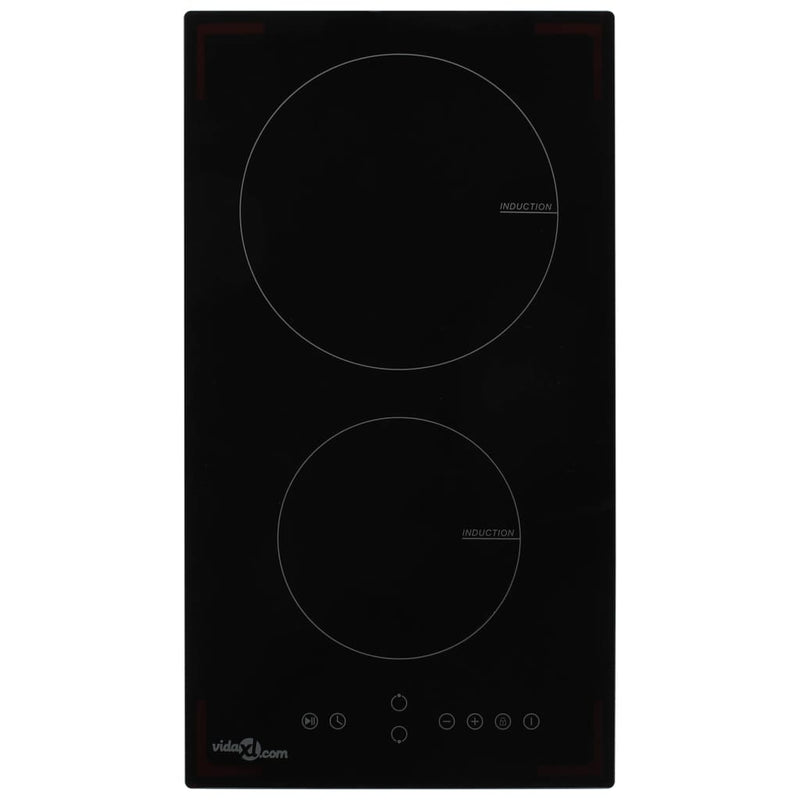 Vidaxl inductiekookplaat met 2 kookzones aanraakbediening 3500 w glas