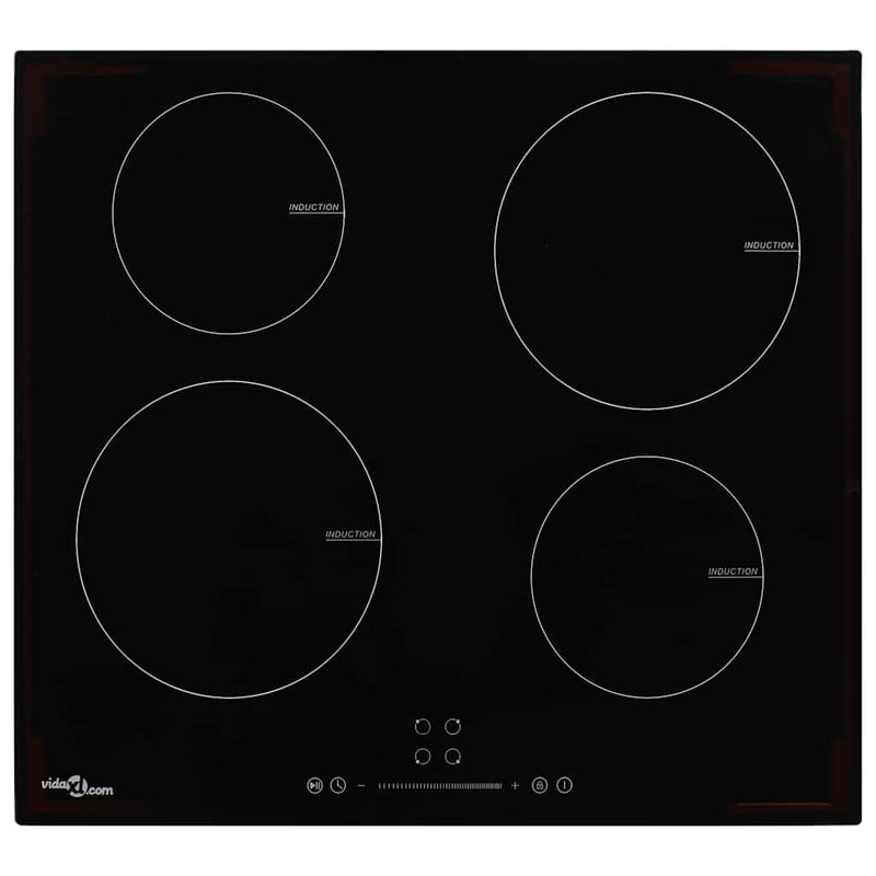 Vidaxl inductiekookplaat met 4 kookzones aanraakbediening 7000 w glas