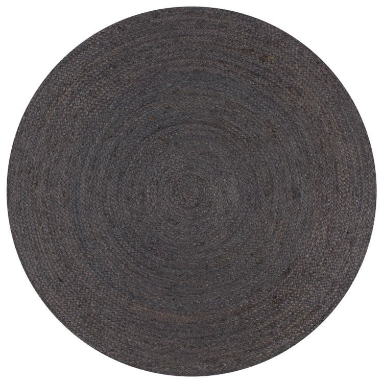 Vidaxl vloerkleed handgemaakt rond 90 cm jute donkergrijs