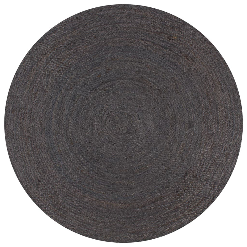 Vidaxl vloerkleed handgemaakt rond 90 cm jute donkergrijs