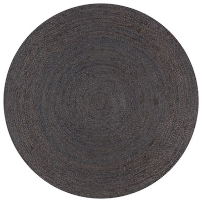 Vidaxl vloerkleed handgemaakt rond 120 cm jute donkergrijs