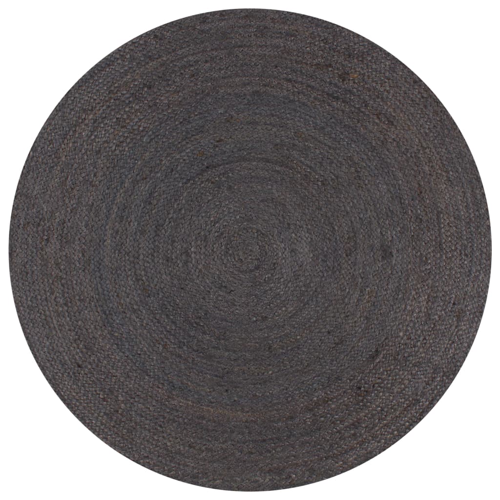 Vidaxl vloerkleed handgemaakt rond 150 cm jute donkergrijs